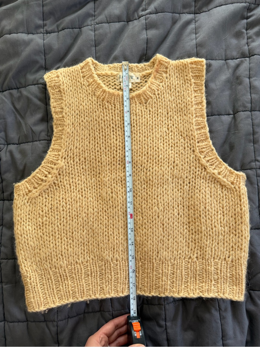 J. Crew Chunky Sleeveless Knit Vest in Camel Yellow - Picture 4 of 4
